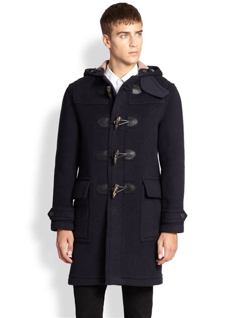 burberry brit duffle coar men|burberry duffle coat.